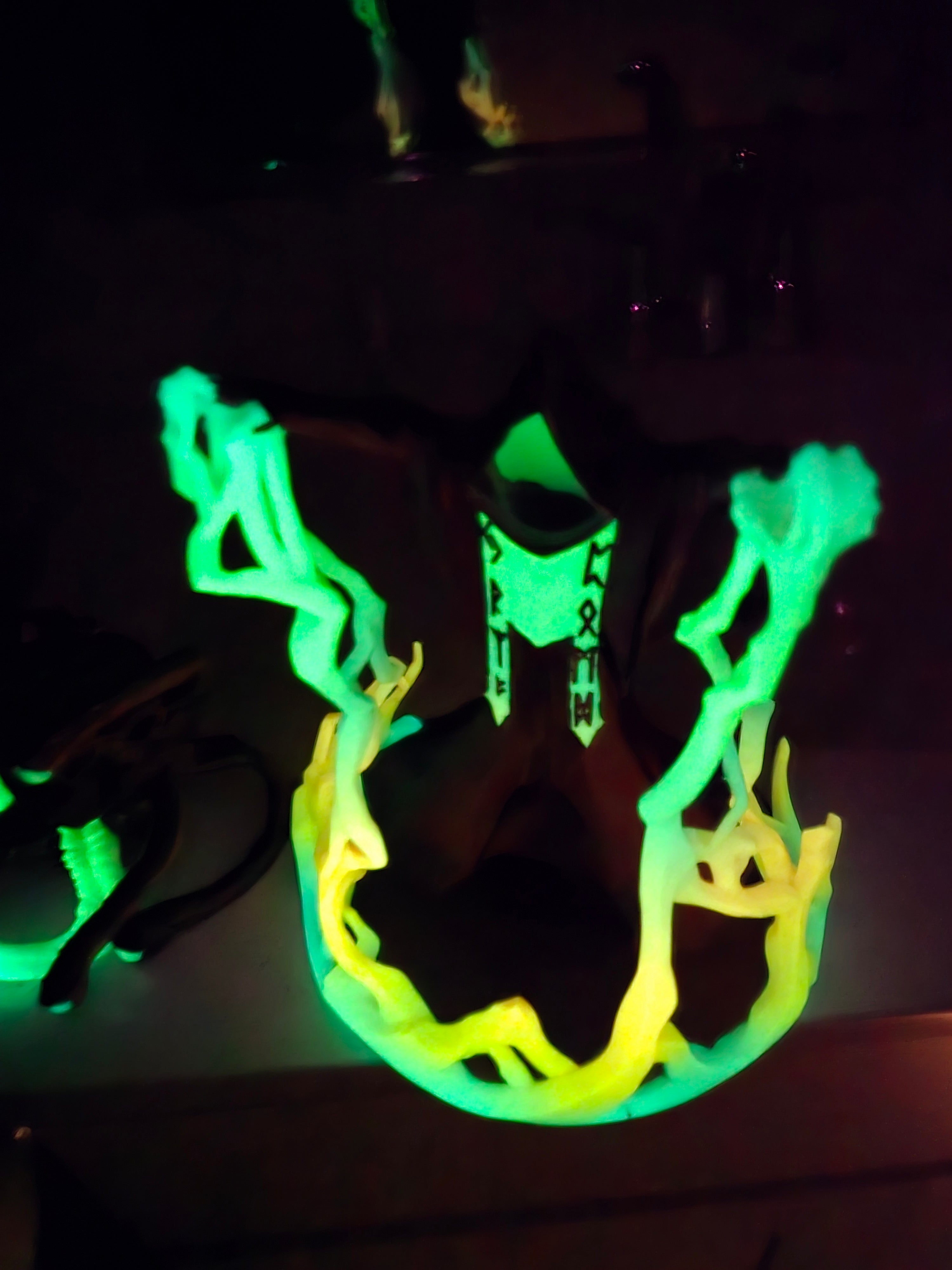 3D-printed Glow in the Dark Red Wizard Dicetower