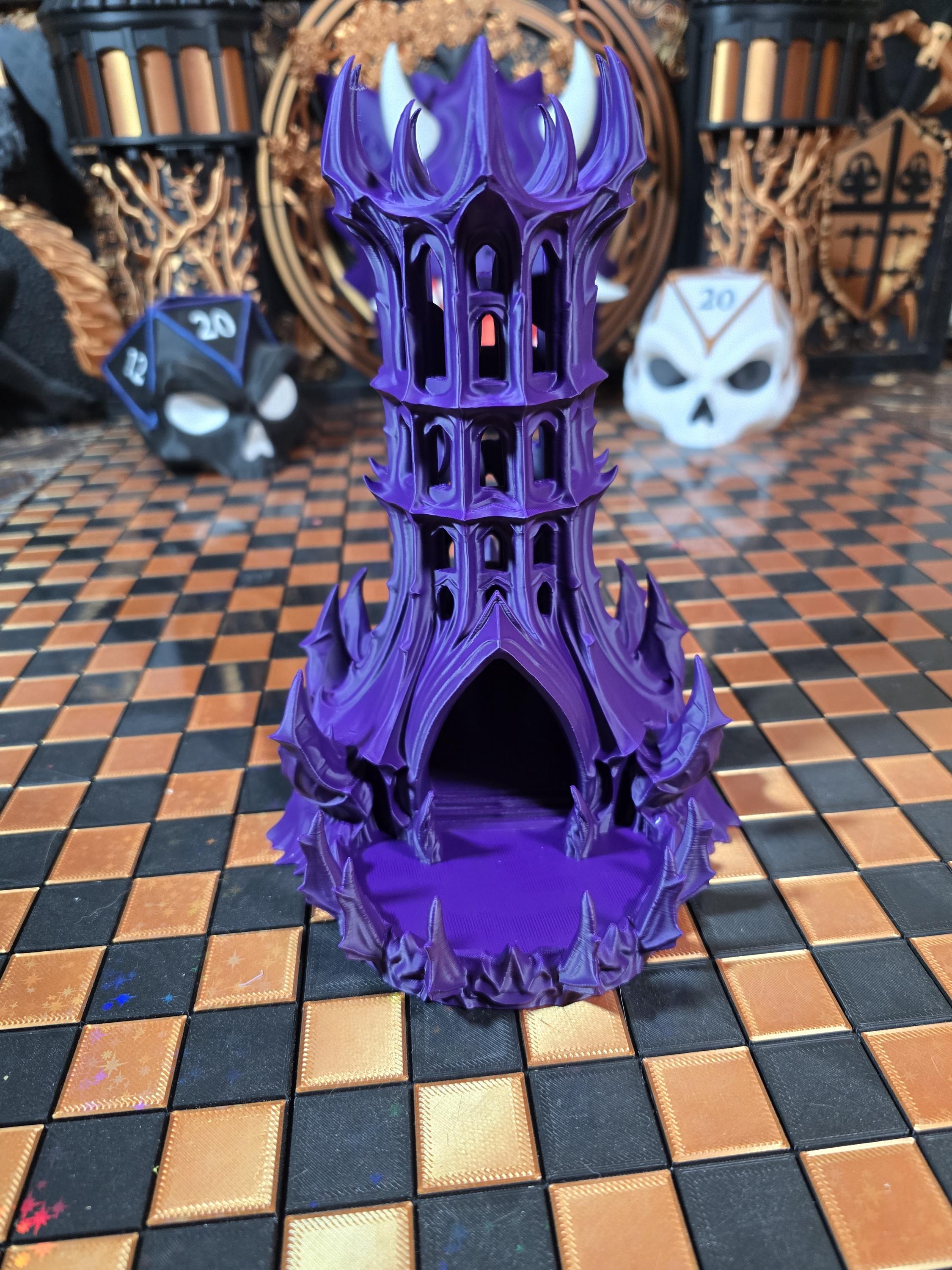 3D Printed Citadel Dice Tower - Deep Purple