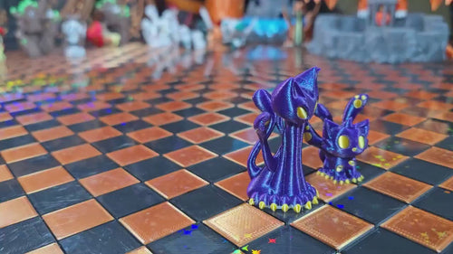 3D Printed Displacer beast and Displacer kitten miniature